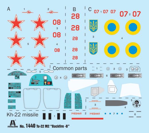 Maquette avion militaire : Tu-22M2 Backfire B 1/72 - Italeri 1440