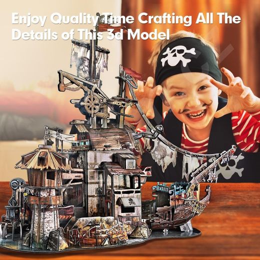 Maquette Puzzle 3D : Tortuga Pirate bay - Cubic Fun T4039H