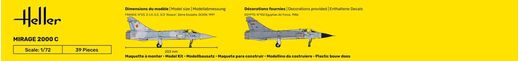 Kit de modélisme avion militaire : Starter Kit Mirage 2000 C 1/72 - Heller 56303