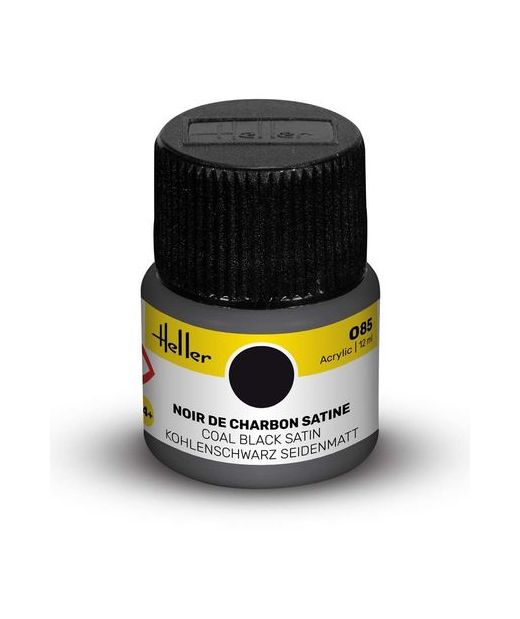 Peinture Acrylic 085 noir de charbon satine - Heller 085