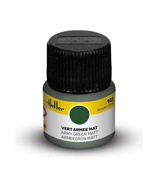 Peinture Acrylic 102 vert armee mat - Heller 102