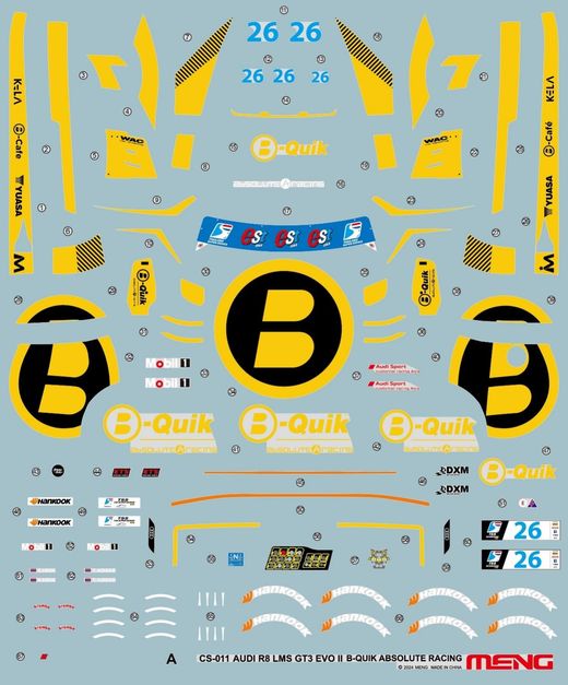 Maquette automobile : Audi R8 LMS GT3 Evo II quik absolute 1/24 - Meng CS-011